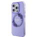Guess PC|TPU Flowers Ring Glossy Logo MagSafe Чехол для iPhone 15 Pro фиолетовый