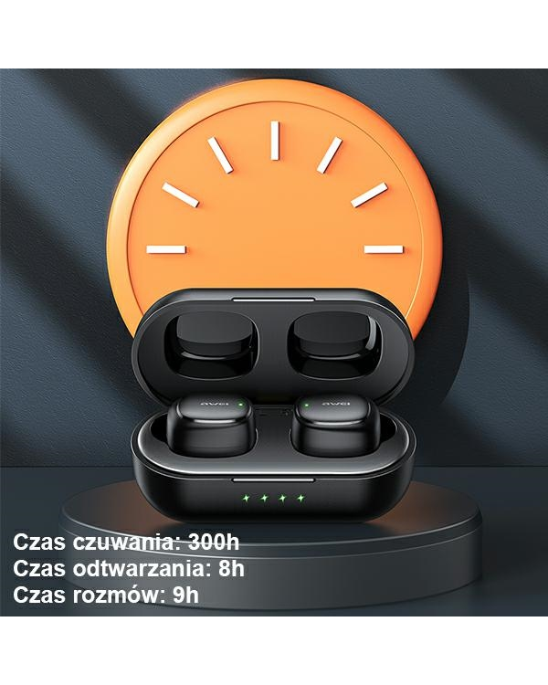 Дополнительное изображение книги «AWEI słuchawki Bluetooth 5.1 T13 Pro TWS + stacja dokująca czarny|black»