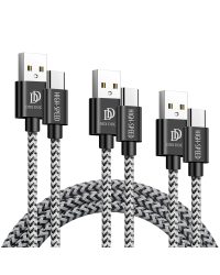 Dux Ducis K-ONE Series set 3x USB - USB Type C nylon cable (0.25 m, 1 m, 2 m) 2 A black
