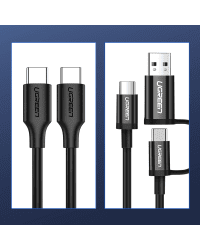 Ugreen USB Type C charging and data cable 3A 1.5m black (US286)