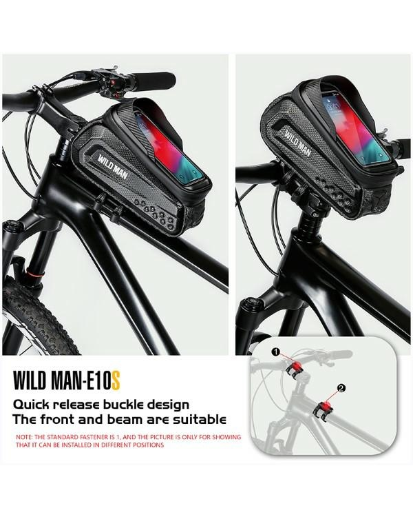 Etui|uchwyt rowerowy WILDMAN L E10S sakwa na ramę czarna|black