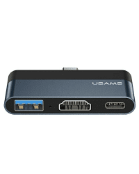 USAMS Adapter HUB USB 3.0|USB-C|HDMI 1.4 szary|grey SJ492HUB01 (US-SJ492)