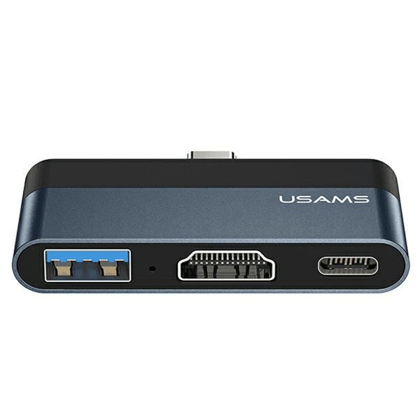 USAMS Adapter HUB USB 3.0|USB-C|HDMI 1.4 szary|grey SJ492HUB01 (US-SJ492)