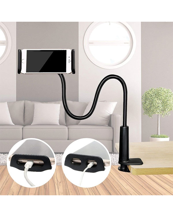 AWEI uchwyt biurkowy X3 4"-10,5" czarny |black długie ramię