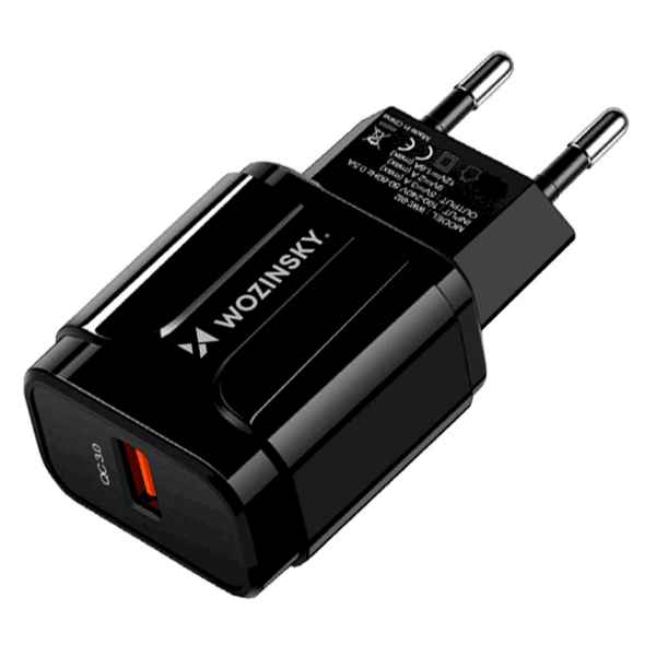 Wozinsky USB 3A Quick Charge travel wall charger black (WWC-B02)