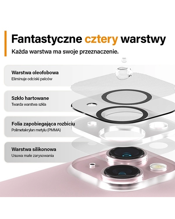 PanzerGlass Picture Perfect camera protection for iPhone 15 | 15 Plus - with black frame