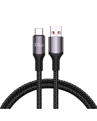 Fast Charging cable Rocoren USB-A to USB-C Retro Series 1m 100W (grey)