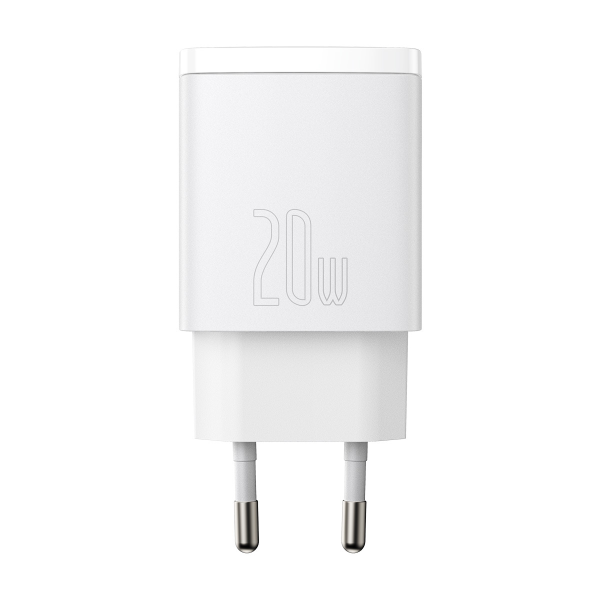 Baseus Compact quick charger USB Type C | USB 20 W 3 A Power Delivery Quick Charge 3.0 white (CCXJ-B02)