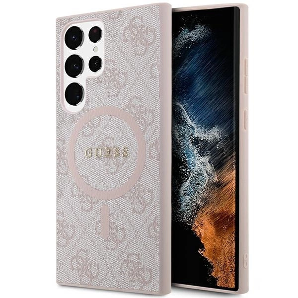 Guess 4G Collection Leather Metal Logo MagSafe Case for Samsung Galaxy S24 Ultra - Pink Guess 4G Collection Leather Metal Logo MagSafe Case for Samsung Galaxy S24 Ultra - Pink