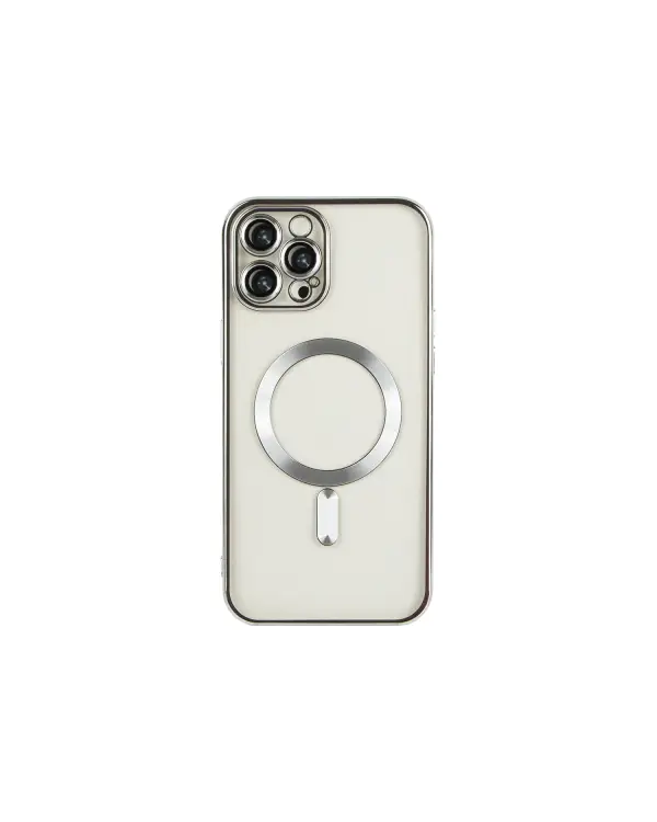 Fusion MagSafe Electroplate силиконовый чехол для Apple iPhone 14 Pro серебряный