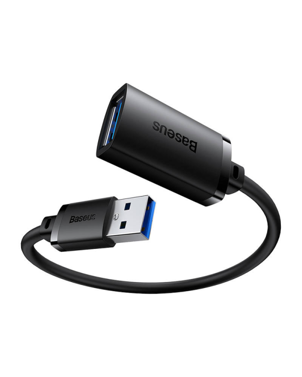 Удлинительный кабель USB 3.0 Baseus с разъемом "мужчина-женщина", серия AirJoy, 1 м (черный)