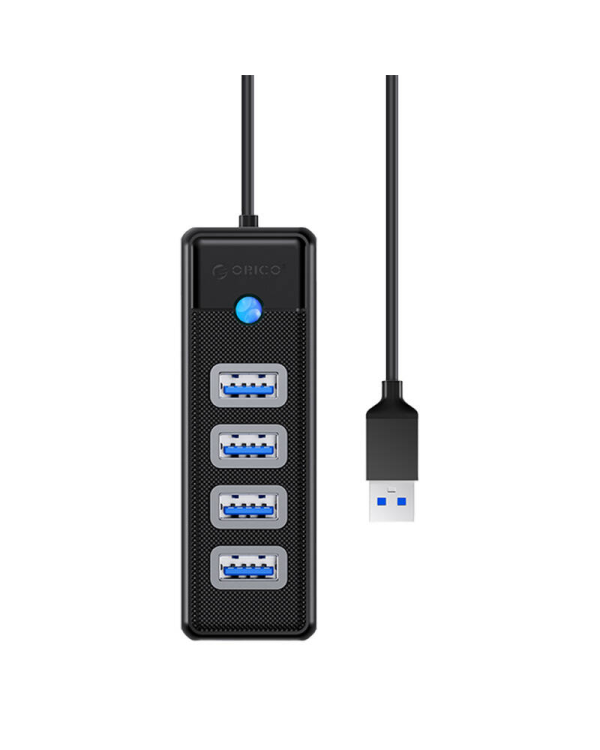 Orico Концентратор USB - 4x USB 3.0, 5 Гбит|с, 0,15 м (черный)
