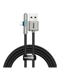 Baseus Mobile Game Elbow Cable USB Type C with Nylon Braid 4A 40W Huawei Super Charge 1m black (CAT7C-B01)
