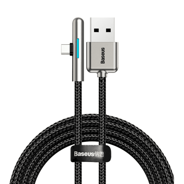 Обложка книги «Baseus Mobile Game Elbow Cable USB Type C with Nylon Braid 4A 40W Huawei Super Charge 1m black (CAT7C-B01)»