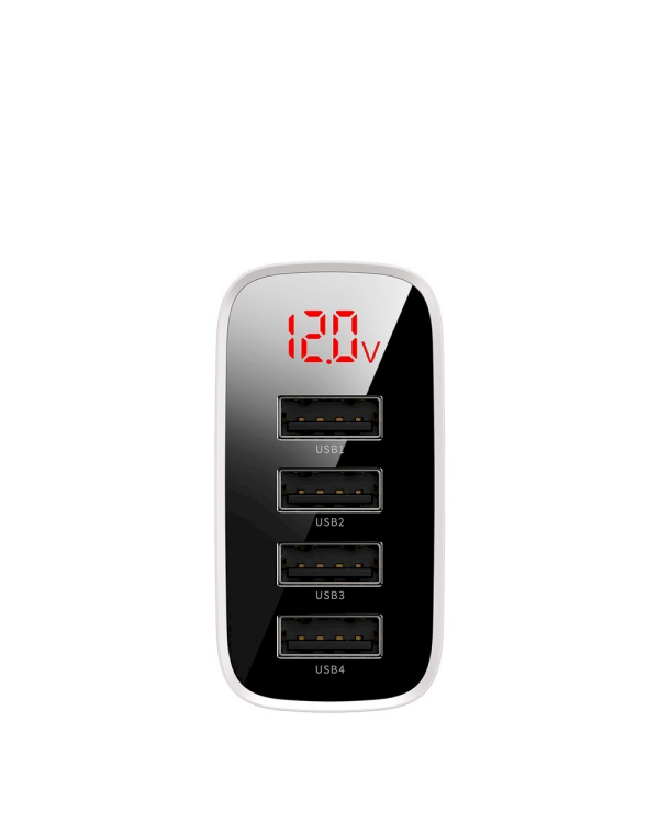 Baseus Mirror Lake CCJMHB-B02 сетевое зарядное устройство 4 x USB / 30W / 6A / LCD белое