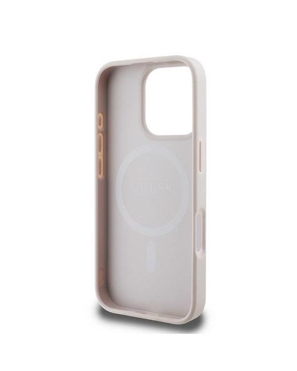 Guess GUHMP16LPSAPSMEP iPhone 16 Pro 6.3" różowy|pink hardcase Saffiano Peony Classic Logo MagSafe