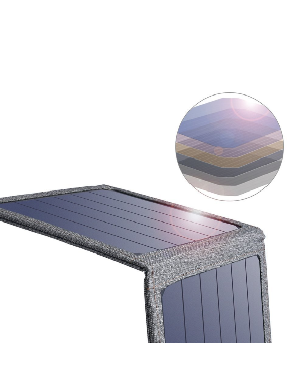 Choetech Foldable Travel Solar Solar Solar Charger 14W with USB 5V / 2.4A Solar Panel Gray (SC004)