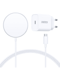 Choetech 15W Magnetic Wireless Charger Kit Qi + 20W Power Delivery Charger (MagSafe Compatible) White (T517-F)