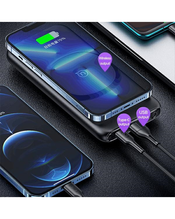USAMS Powerbank PB62 10000mAh 20W QC3.0+PD Magnetic Wireless Fast Charge nebieski|blue 10KCD17104 (US-CD171)