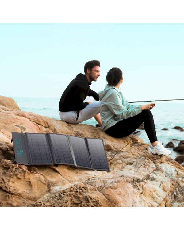 Choetech Foldable Solar Charger Solar Photovoltaic 36W Quick Charge Power Delivery USB / USB Type C (94 x 36 cm) Gray (SC006)