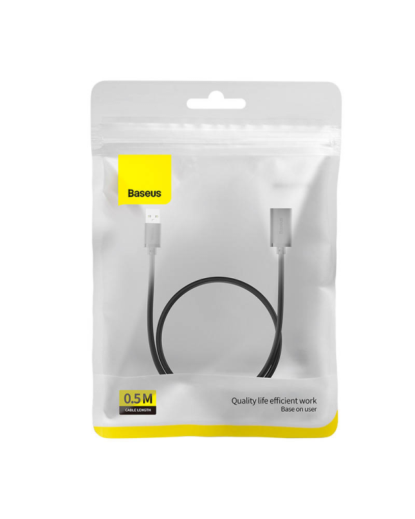 Удлинительный кабель USB 2.0 Baseus 0,5 м (черный)