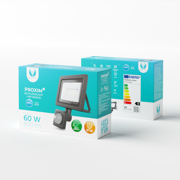 Прожектор светодиодный PROXIM II 10W |6000K| PIR IP66 Forever Light