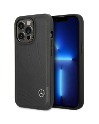 Mercedes MEHCP14X8ROLK iPhone 14 Pro Max 6,7" czarny|black hardcase Leather Wave Patern