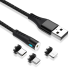 Дополнительное изображение книги «Maxlife MXUC-02 magnetic cable USB - Lightning + USB-C + microUSB 1,0 m 2A black nylon»