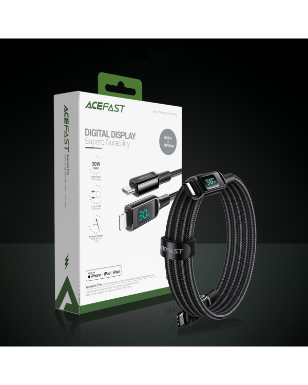 Acefast cable USB Type C - USB Type C 2m, 100W (20V | 5A) black (C6-03 Black)