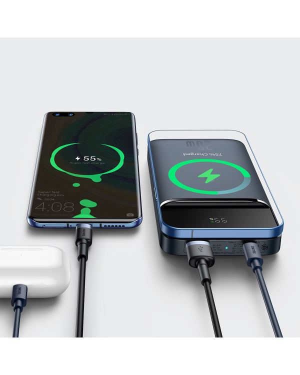 Baseus Magnetic powerbank 10000mAh 20W Overseas Edition navy blue + USB cable - USB Type C (PPCX010201)