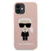 Karl Lagerfeld KLHCP12SSLFKPI iPhone 12 mini 5,4" hardcase jasnoróżowy|light pink Silicone Iconic