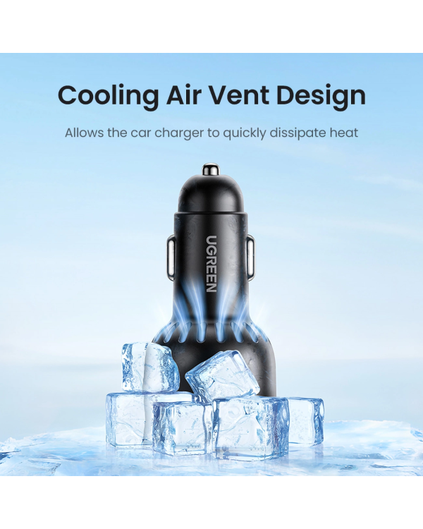 Автомобильное зарядное устройство Ugreen CD293 2x USB-C PD и 1x USB-A 130 Вт - черный