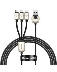 USB cable 3in1 Baseus Year of the Tiger, USB to micro USB / USB-C / Lightning, 3.5A, 1.2m (black)