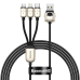 USB cable 3in1 Baseus Year of the Tiger, USB to micro USB / USB-C / Lightning, 3.5A, 1.2m (black)