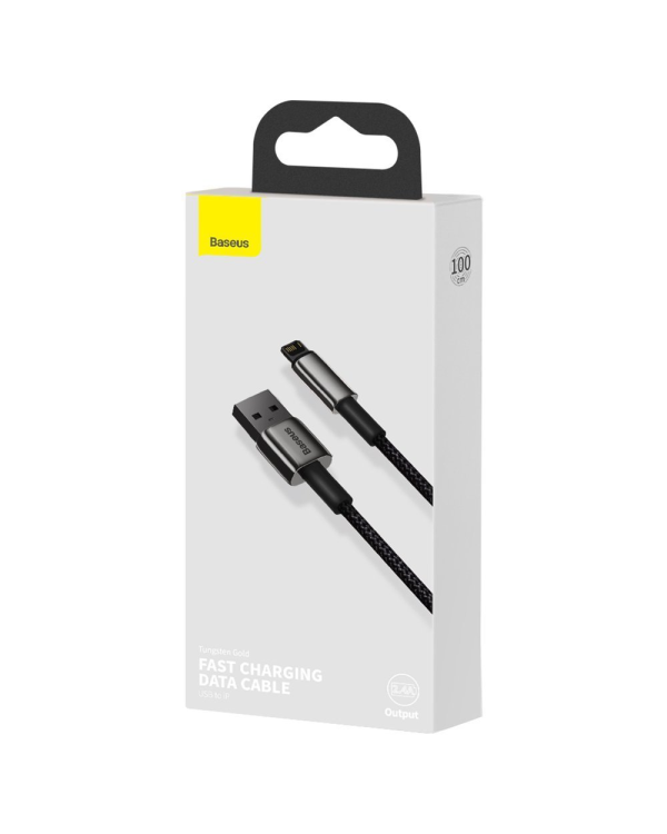 Baseus Tungsten Gold Cable USB to iP 2.4A 1m (черный)