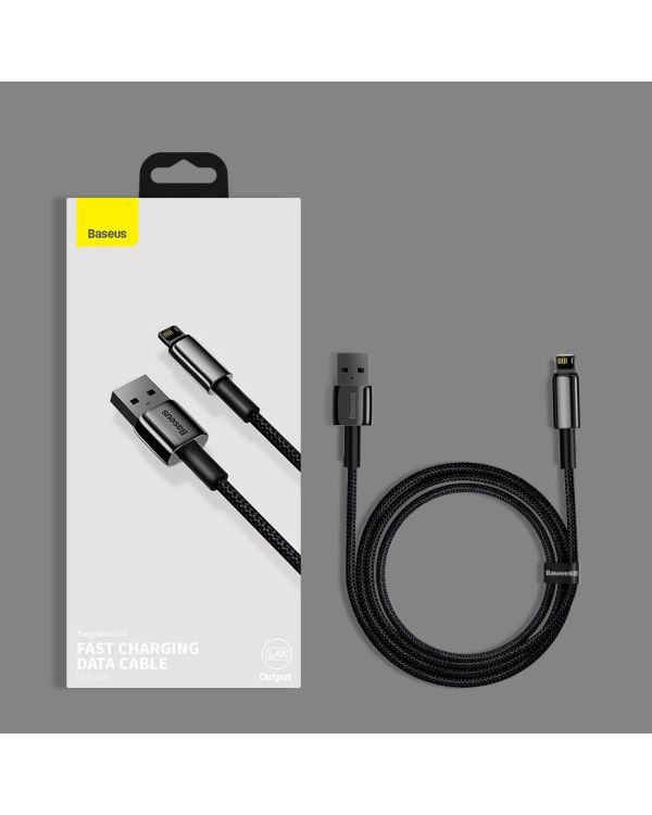 Baseus Tungsten Gold Cable USB to iP 2.4A 1m (черный)