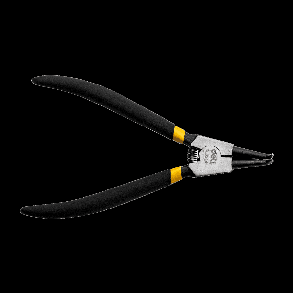 Bent Exterior Circlip Pliers 7" Deli Tools EDL0344 (black)