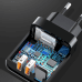 Baseus Mirror Lake CCJMHC-A02 Сетевое зарядное устройство USB-C / USB / 18W / 3A / Quick Charge 3.0 / Белое