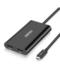 Choetech plug adapter USB Type C Thunderbolt 3 (40Gbps) - 2x HDMI 2.0 4K 60Hz black (HUB-H07)