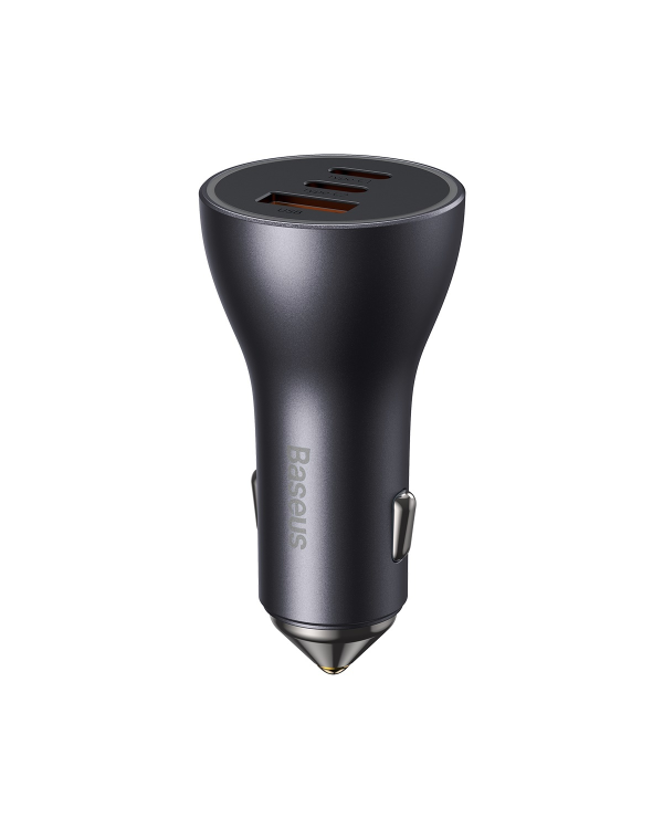 Baseus Golden Contactor Pro car charger, 2x USB-C, 1x USB, 65W (gray)