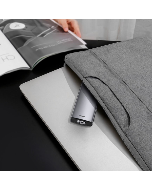 Дополнительное изображение книги «Концентратор 11in1 Baseus Metal Gleam Series, USB-C - 3x USB 3.0 + 2x HDMI + USB-C PD + Ethernet RJ45 + microSD|SD + VGA + AUX»