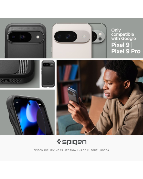 SPIGEN RUGGED ARMOR GOOGLE PIXEL 9 | 9 PRO МАТОВЫЙ ЧЕРНЫЙ