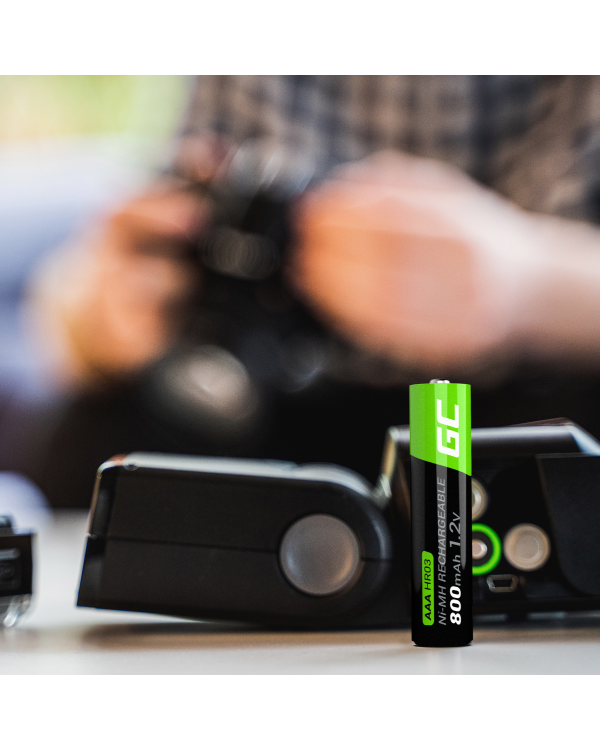 Green Cell Rechargeable Batteries 4x AAA HR03 800mAh