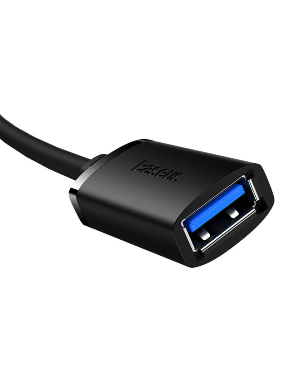 Удлинительный кабель USB 3.0 Baseus с разъемом "мужчина-женщина", серия AirJoy, 1 м (черный)