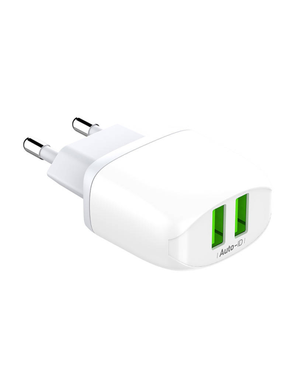 Настенное зарядное устройство LDNIO A2219 2USB + кабель USB-C