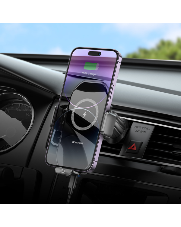 Дополнительное изображение книги «Borofone Car holder BH206 Rusher with induction charging to air vent black»