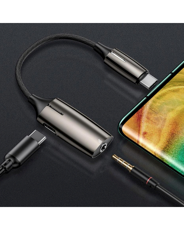 Baseus CATL60-0A универсальный переходник адаптер для аудио USB-C -> 3.5mm черный