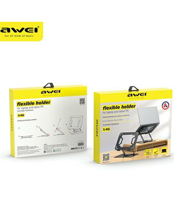 Вращающееся настольное крепление AWEI X46 для ноутбука до 16" black|black