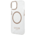 Guess Transparent MagSafe Compatible Case for iPhone 14 Plus Gold
