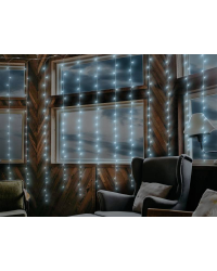 Световой занавес MOON 240 x LED, 3x2 м |8 функций| дистанционное управление | холодный белый свет.